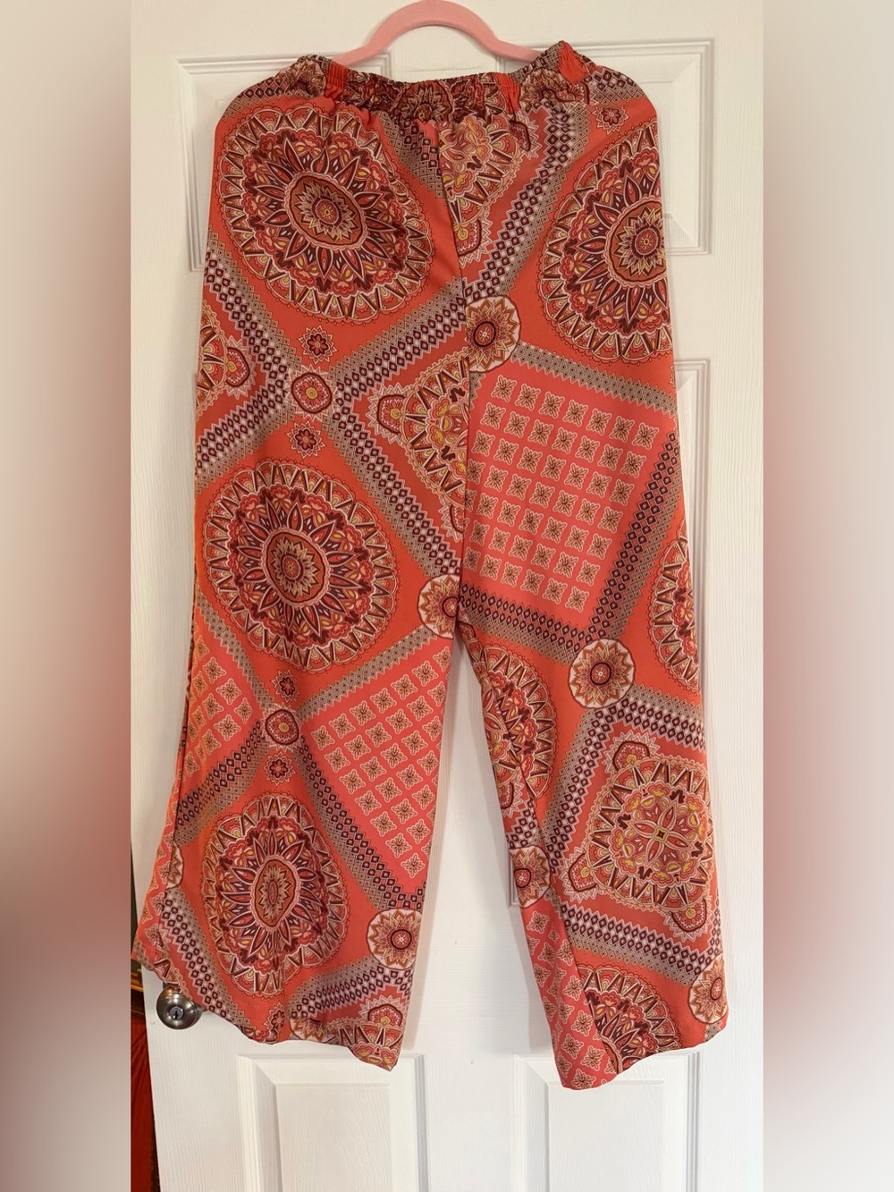 New Look Orange Printed Wide-Leg Pants